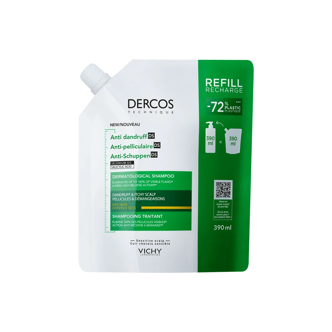 Vichy Dercos Šampon protiv peruti suva kosa refil 390 ml
