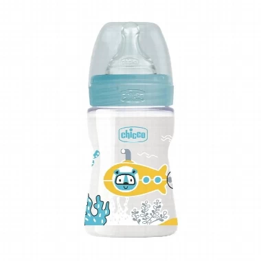 Chicco flasica well-being plasticna plava silikonska cucla 150ml