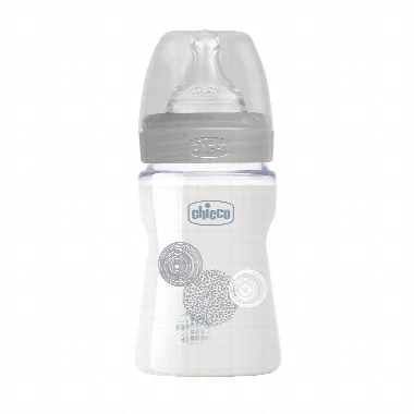 Chicco flasica well-being staklena siva silikonska cucla 150ml