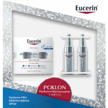 Eucerin Box Hyaluron-Filler Dnevna krema SPF 30, 50 ml + 2 ampule Koncentrata GRATIS