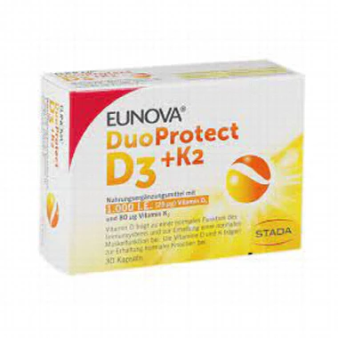 Eunova duo protect d3/1000iu+k2 caps 30x