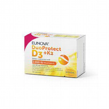 Eunova duo protect d3/2000iu+k2 caps 30x