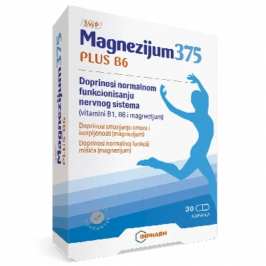 MAGNEZIJUM 375 PLUS B6,  30 kapsula